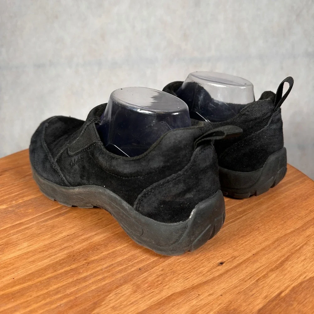 Cabelas Slip On Shoes Mens 10 Black Good Suede CS-3060B-01P Rugged Loafers